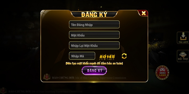 Bet thủ cần nhập mã được cổng game cung cấp